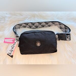 Kipling Diedre Black Belt Bag NWT Adjustable Strap Crossbody (No Monkey Charm)